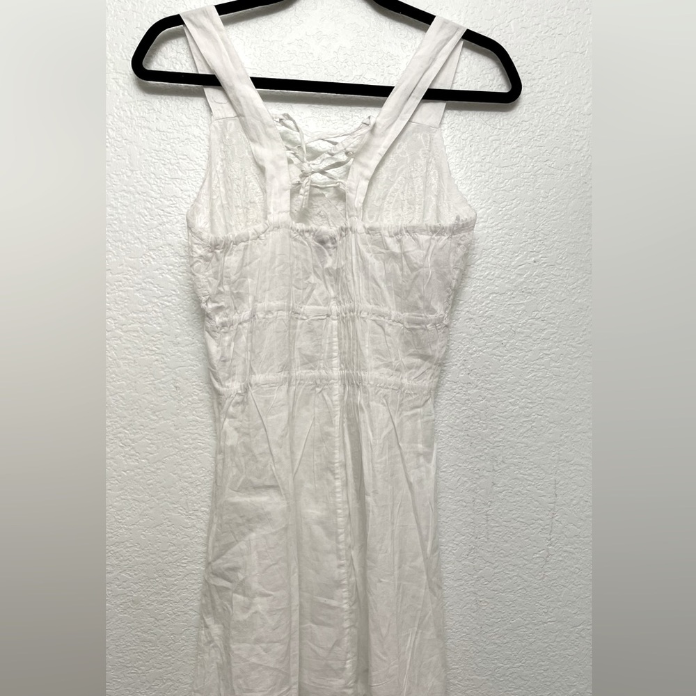 Embroidered white cotton dress